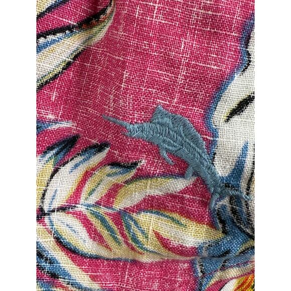 Tommy Bahama Faded Flora Floral Hawaiian Vacation Button Down Shirt Pink Mens XS - Picture 7 of 9